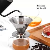 Filtro Coador de Café Inox Grande Lavável Reutilizável Não Utiliza Filtro De Papel