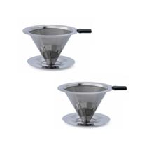 Filtro Coador De Café Inox Peneira Aço Reutilizável Casa Cozinha