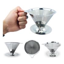 Filtro Coador De Café Inox Peneira Aço Reutilizável Cozinha Facilidade 103