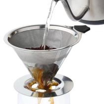 Filtro Coador De Café Inox Peneira Aço Reutilizável Delicadeza