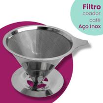 Filtro Coador De Café Inox Peneira Aço Reutilizável Sem Uso De Papel Kaftor Filtro Coador De Café Inox Peneira Aço Reutilizável Sem Uso De Papel Kaftor