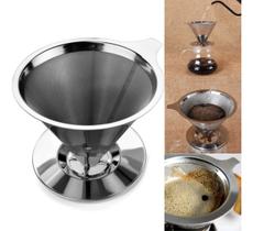 Filtro Coador De Café Pour Over Em Inox P/ 4 Xícaras - Mimo Style Filtro Coador De Café Pour Over Em Inox P/ 4 Xícaras - Mimo Style