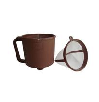 Filtro / coador de cafe sintetico com suporte de plastico marrom