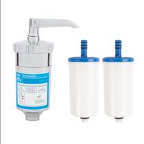 Filtro Copo Abs Com 2 Refis Universal Para Torneira Cozinha Cromado