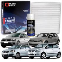 Filtro da Cabine Ar Condicionado para Volkswagen GOL G5 G6 Voyage Spacefox Golf + Higienizador Limpa Ar