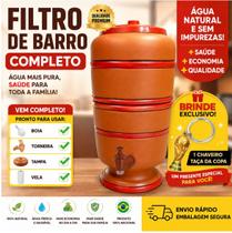 Filtro De Água Barro 4L+ 1Vela Carvão Ativado +1Boia+ BRINDE