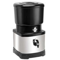 Filtro De Água Bebedouro Cuba Barro Purificador Em Inox Vela Tripla Ação E Boia Dosadora Preto 11 L