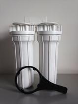 Filtro de água Duplo para fabricação de cerveja artesanal - Branco - Retira 100% Cloro Filtro de água Duplo para fabricação de cerveja artesanal - Branco - Retira 100% Cloro