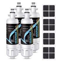 Filtro de água e ar para geladeira ICEPURE PLUS 46-9690, pacote com 4