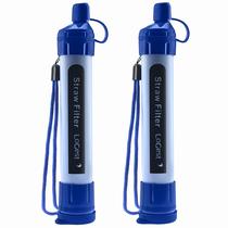 Filtro de água Straw Logest, pacote com 2 unidades, purificador pessoal portátil