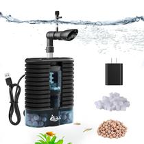 Filtro de aquário USB AQQA 3W DC 5V, filtração tripla, 26 galões