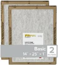 Filtro de ar 3M FPL04-2PK-24 14x25x1 de tela plana, pacote com 2 Filtro de ar 3M FPL04-2PK-24 14x25x1 de tela plana, pacote com 2