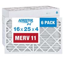 Filtro de ar Aerostar MERV 11 16x25x4 (6 unidades) para HVAC Filtro de ar Aerostar MERV 11 16x25x4 (6 unidades) para HVAC