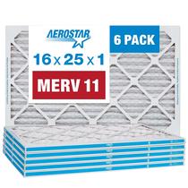 Filtro de ar Aerostar MERV 11 plissado 16x25x1 (pacote com 6) Filtro de ar Aerostar MERV 11 plissado 16x25x1 (pacote com 6)