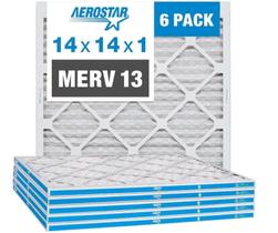 Filtro de ar Aerostar MERV 13 14x14x1 - 6 unidades para HVAC Filtro de ar Aerostar MERV 13 14x14x1 - 6 unidades para HVAC