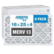 Filtro de ar Aerostar MERV 13 16x25x4 - 6 unidades para HVAC Filtro de ar Aerostar MERV 13 16x25x4 - 6 unidades para HVAC