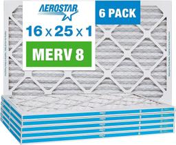 Filtro de ar Aerostar MERV 8 16x25x1 - 6 unidades Filtro de ar Aerostar MERV 8 16x25x1 - 6 unidades