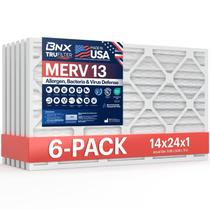 Filtro de ar BNX TruFilter 14x24x1 MERV 13 (pacote com 6) para HVAC Filtro de ar BNX TruFilter 14x24x1 MERV 13 (pacote com 6) para HVAC
