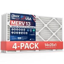 Filtro de ar BNX TruFilter 14x25x1 MERV 13 para forno AC (pacote com 4) Filtro de ar BNX TruFilter 14x25x1 MERV 13 para forno AC (pacote com 4)