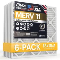 Filtro de ar BNX TruFilter 18x18x1 MERV 11 (pacote com 6) Allergen Defense Filtro de ar BNX TruFilter 18x18x1 MERV 11 (pacote com 6) Allergen Defense
