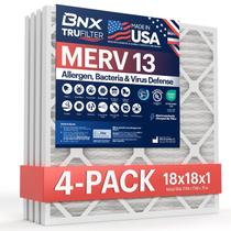 Filtro de ar BNX TruFilter 18x18x1 MERV 13 (pacote com 4) para HVAC Filtro de ar BNX TruFilter 18x18x1 MERV 13 (pacote com 4) para HVAC