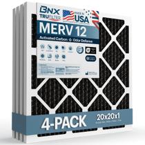 Filtro de ar BNX TruFilter 20x20x1 MERV 12 Odor Defense (pacote com 4) Filtro de ar BNX TruFilter 20x20x1 MERV 12 Odor Defense (pacote com 4)