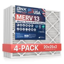 Filtro de ar BNX TruFilter 20x25x2 MERV 13 (pacote com 4) para AC Filtro de ar BNX TruFilter 20x25x2 MERV 13 (pacote com 4) para AC