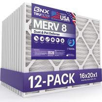 Filtro de ar BNX TruFilter 40x40x2 MERV 8 (pacote com 12) para poeira e animais de estimação Filtro de ar BNX TruFilter 40x40x2 MERV 8 (pacote com 12) para poeira e animais de estimação