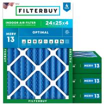 Filtro de ar: compre 24x25x4 MERV 13 Electrostatic, pacote com 4