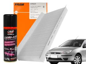 Filtro de Ar Condicionado Focus Hatch/Sedan 2001 a 2008 + Spray limpa Ar Condicionado ORBI - FRAM