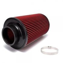 Filtro de Ar Cônico Esportivo 3" Longo Fluxo Simples Epman - Preto e Vermelho