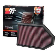 Filtro de ar do motor K&N High-Flow lavável, de longa duração, 33-2460