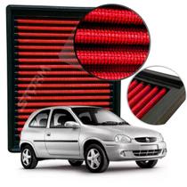 Filtro de Ar Esportivo Chevrolet Corsa Motor 1.0 Flex ano 1994 a 2004 GM Wind Hatch Sedan 8V Lavável reutilizável Potencia Economia