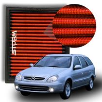 Filtro de Ar Esportivo Citroen Xsara Break motor 1.6 Ano 2001 A 2003 Lavável Reutilizável Potencia Glx perua Manual Automatico