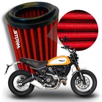 Filtro de Ar Esportivo Ducati Scrambler 800 Ano 2016 a 2022 Cilindradas CC Lavavel reutilizável Potencia Filtro de Ar Esportivo Ducati Scrambler 800 Ano 2016 a 2022 Cilindradas CC Lavavel reutilizável Potencia