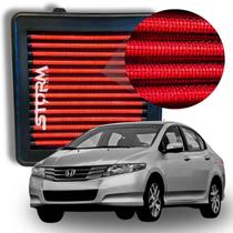 Filtro de Ar Esportivo Honda City Motor 1.5 16v Flex Ano 2010 A 2013 Sedan Lx Flex Ex Lavável Reutilizável Potencia