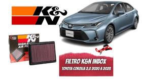 Filtro de Ar Esportivo K&N para Toyota Corolla 2.0 (Gas/Flex) e Corolla Cross 2021 em diante - Ref 33-3080