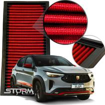 Filtro De Ar Esportivo motor 1.3 Turbo Fiat Pulse Abarth Flex T270 ano 2023 2024 Hatch AT6 Automático novo potencia Lavável Stage Remap