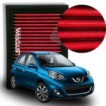 Filtro de Ar Esportivo Nissan March motor 1.0 12v Ano 2015 A 2022 Lavável Reutilizável inbox S Hatch Manual Sv Flex