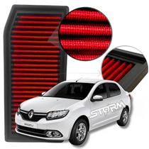 Filtro de Ar Esportivo Renault Logan motor 1.0 12v Flex ano 2017 a 2022 Expression Sce Authentique Zen Life 2018 2019 2020 2021 Lavável reutilizável