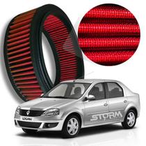 Filtro de Ar Esportivo Renault Logan Motor 1.6 8v Ano 2007 A 2016 Lavável Reutilizável inbox Dynamique Hi-power Easy Expression