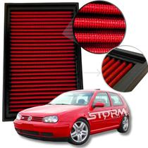 Filtro de Ar Esportivo Volkswagem Golf Motor 1.6 8v ano 2001 A 2011 Vht Sportline Plus Generation Flash Limited Edition lavável potencia reutilizável