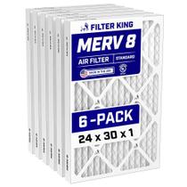 Filtro de Ar Filter King 24x30x1 MERV 8, Pacote com 6, Plissado Filtro de Ar Filter King 24x30x1 MERV 8, Pacote com 6, Plissado
