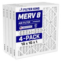 Filtro de ar Filter King 25 cm x 25 cm x 1,9 cm MERV 8, pacote com 4, plissado Filtro de ar Filter King 25 cm x 25 cm x 1,9 cm MERV 8, pacote com 4, plissado