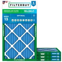 Filtro de ar Filterbuy 16x24x1 MERV 13 Optimal Defense (pacote com 4)