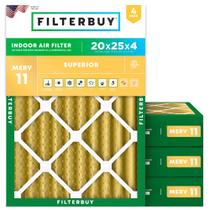 Filtro de Ar Filterbuy 20x25x4 MERV 11 Eletrostático Kit com 4 Unidades