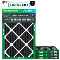 Filtro de ar Filterbuy 20x30x1 Eliminador de odores MERV 8 (pacote com 4)