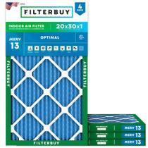 Filtro de ar Filterbuy 20x30x1 MERV 13 Optimal Defense (pacote com 4)
