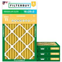 Filtro de ar Filterbuy MERV 11 16x25x2 (pacote com 4) Allergen Defense Filtro de ar Filterbuy MERV 11 16x25x2 (pacote com 4) Allergen Defense