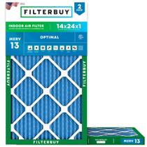 Filtro de ar Filterbuy MERV 13 14x24x1 (pacote com 2) Optimal Defense Filtro de ar Filterbuy MERV 13 14x24x1 (pacote com 2) Optimal Defense